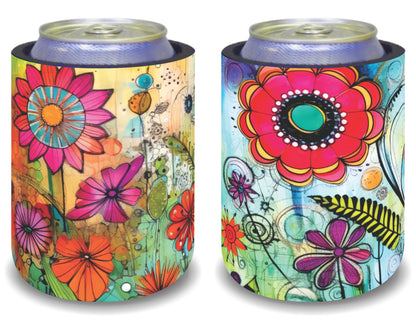 Stubby Holders for home. Set of 6. Full colour stubby holders. Colourfull floral designs. #106