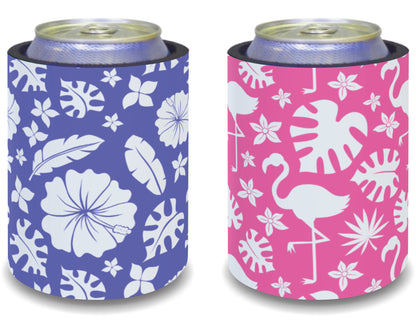 Stubby Holders for home. Set of 6. Full colour stubby holders. Colourfull Tropical Theme. 