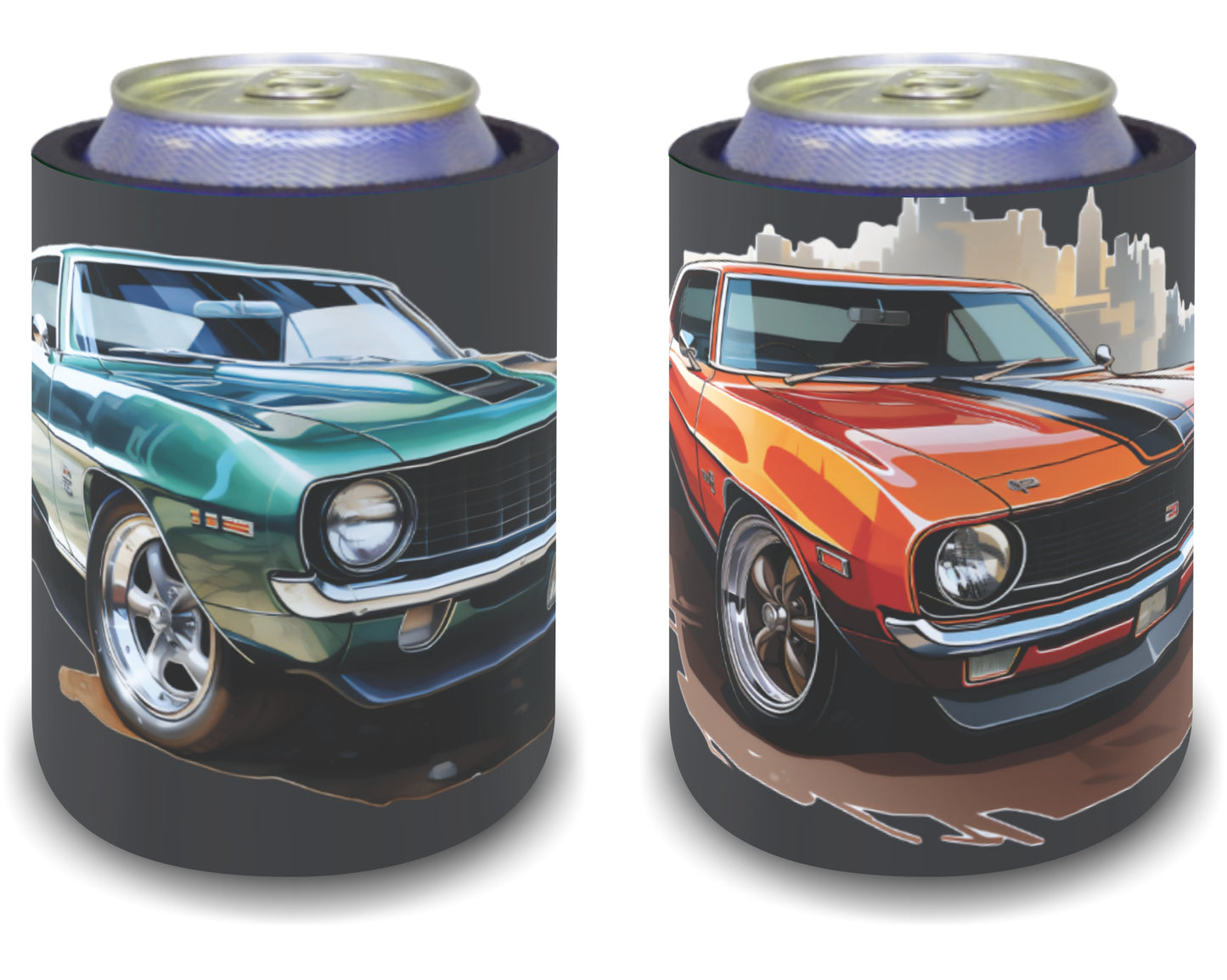 Stubby Holders for home. Set of 6. Full colour stubby holders. Muscle cars. #043