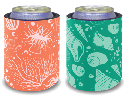 Stubby Holders for home. Set of 6. Full colour stubby holders. Under the sea. #122