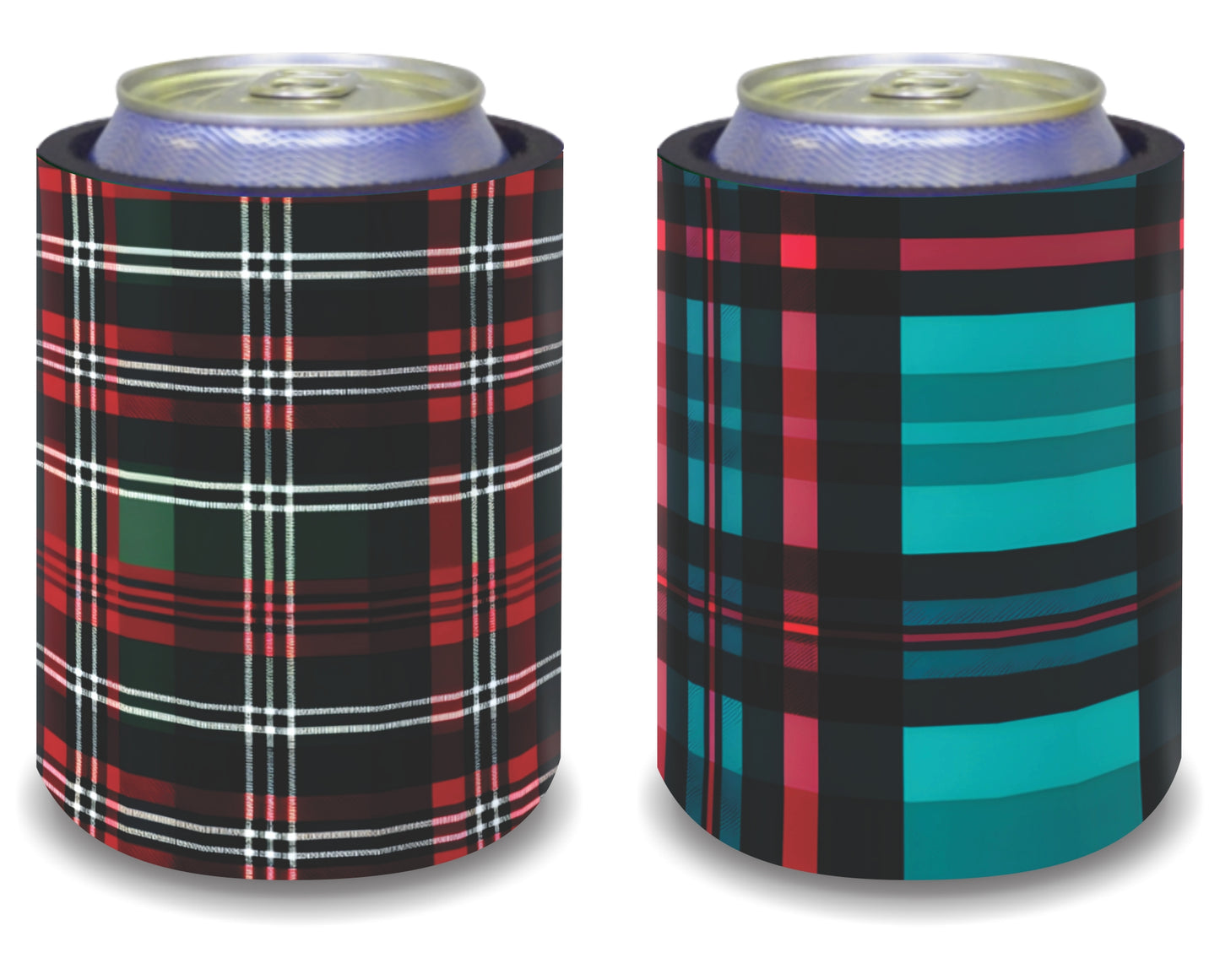 Stubby Holders for home. Set of 6. Full colour stubby holders. Scotish tarttan designs. #037