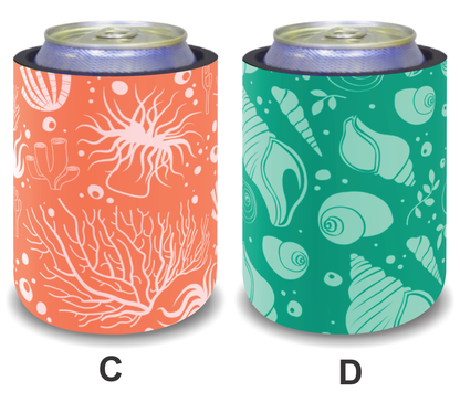 #122 Stubby Holders for home. Set of 2. Full colour stubby holders. Under the sea.