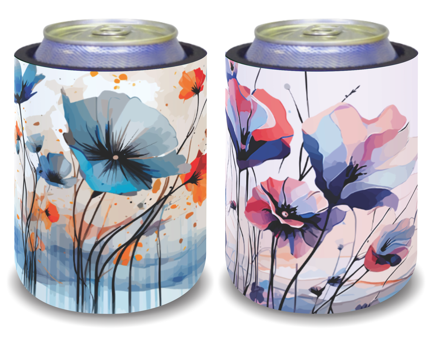 Stubby Holders for home. Set of 6. Full colour stubby holders. Floral design. #095