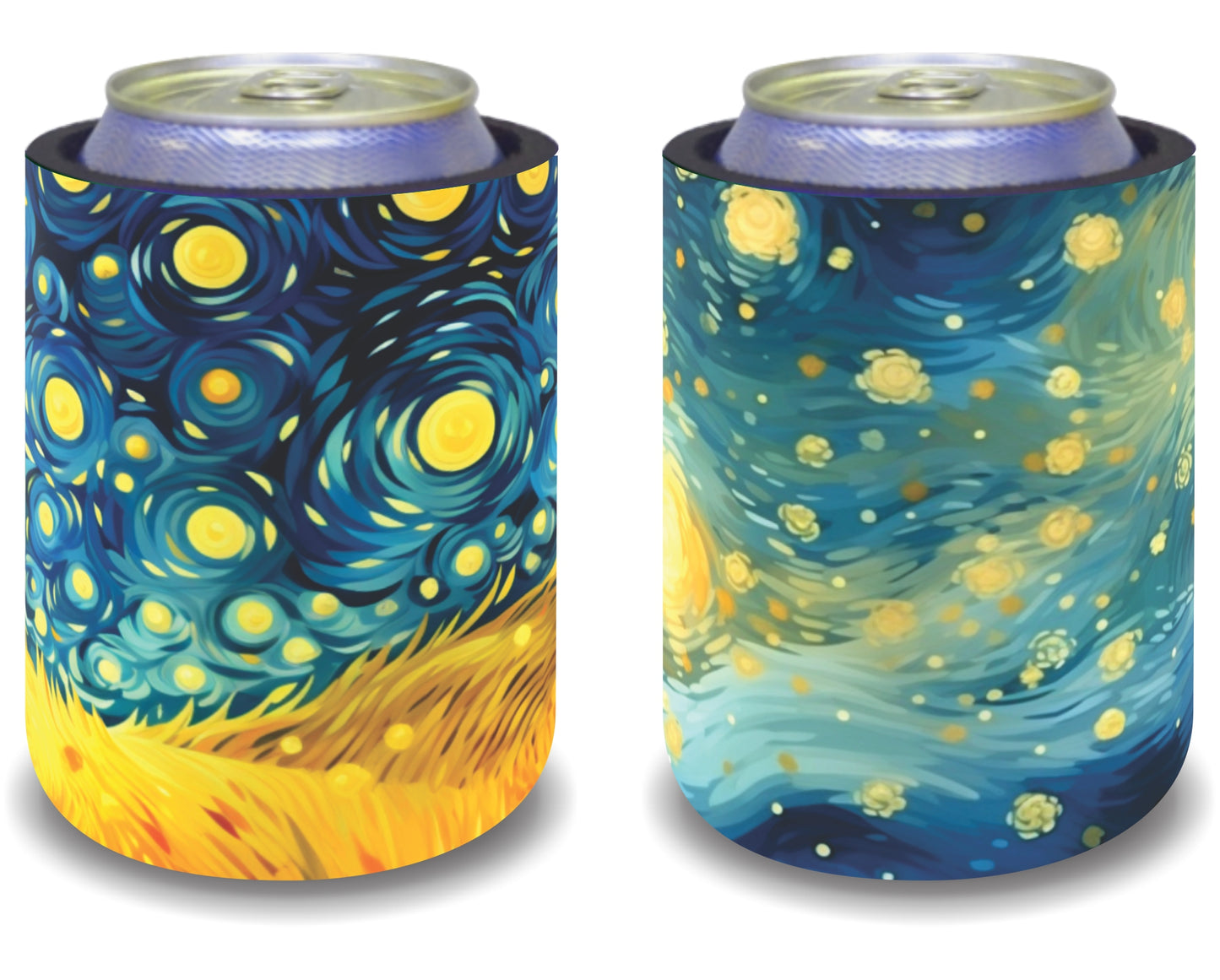 Stubby Holders for home. Set of 6. Full colour stubby holders. Starry night designs.