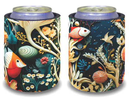 Stubby Holders for home. Set of 6. Full colour stubby holders. Under the sea. #067