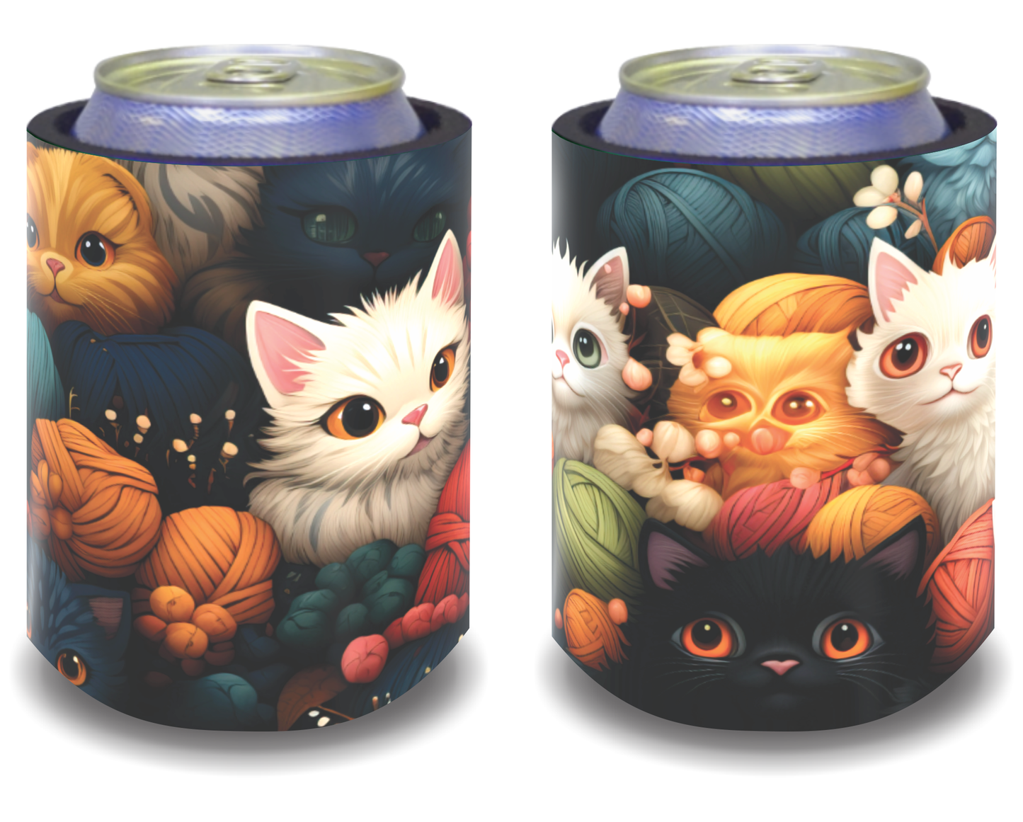 Stubby Holders for home. Set of 6. Full colour stubby holders. Cute Cats.