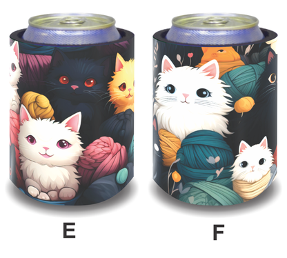 #065 Stubby Holders for home. Set of 2. Full colour stubby holders. Cute Cats.