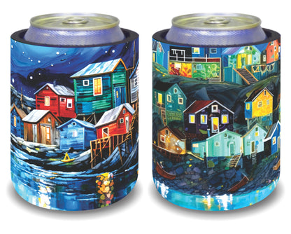 Stubby Holders for home. Set of 6. Full colour stubby holders. Beach vilage. #100