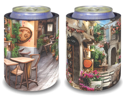 Stubby Holders for home. Set of 6. Full colour stubby holders. Hiden Italian streets. #107