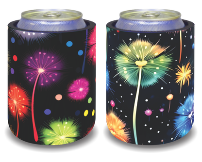 Stubby Holders for home. Set of 6. Full colour stubby holders. Electric dandelions. #111