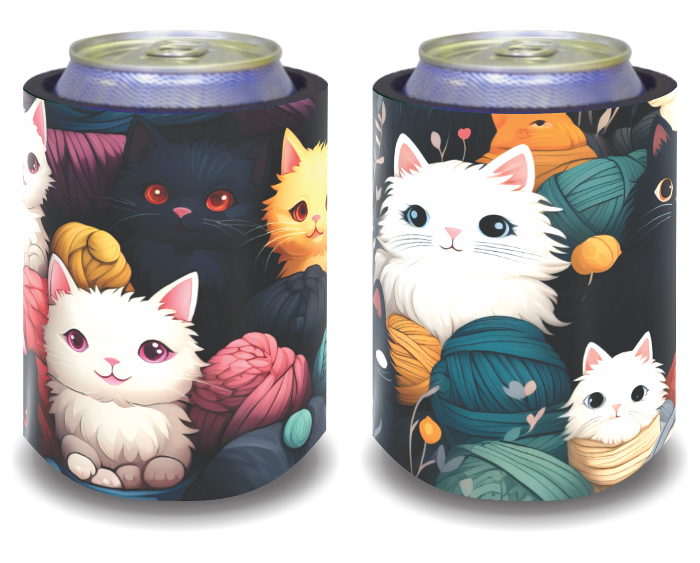 Stubby Holders for home. Set of 6. Full colour stubby holders. Cute Cats.