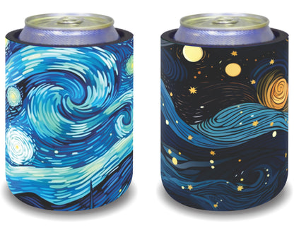 Stubby Holders for home. Set of 6. Full colour stubby holders. Starry night designs.