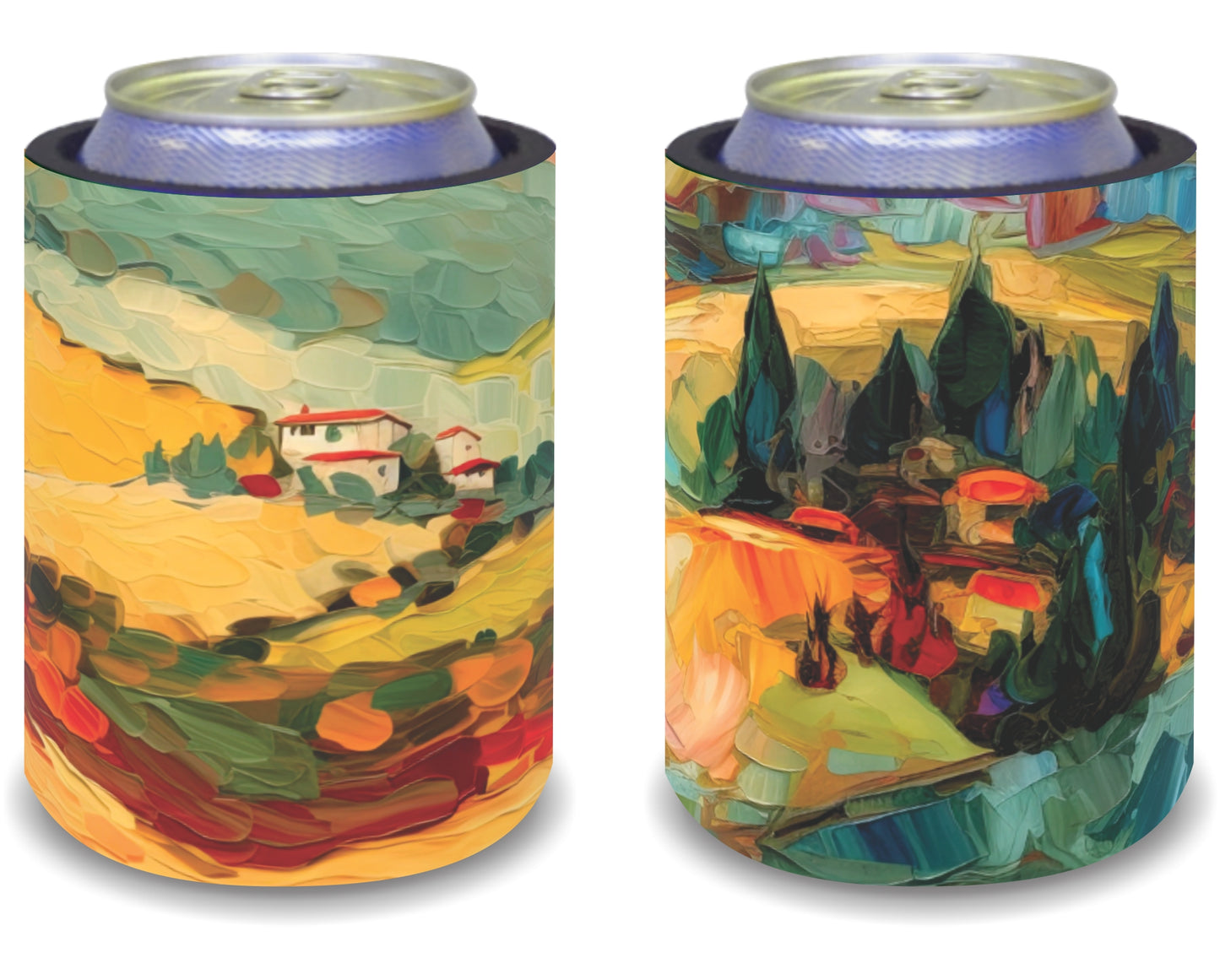 Stubby Holders for home. Set of 6. Full colour stubby holders. Italian Tuscany Designs. #039