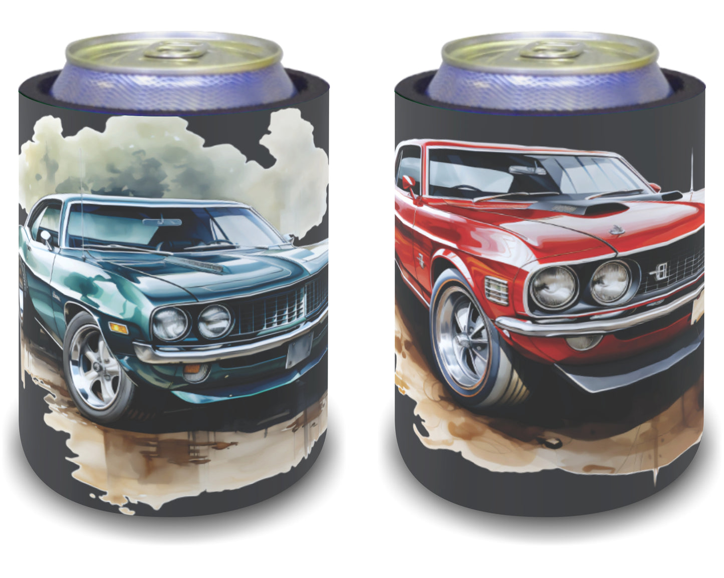 Stubby Holders for home. Set of 6. Full colour stubby holders. Muscle cars. #043