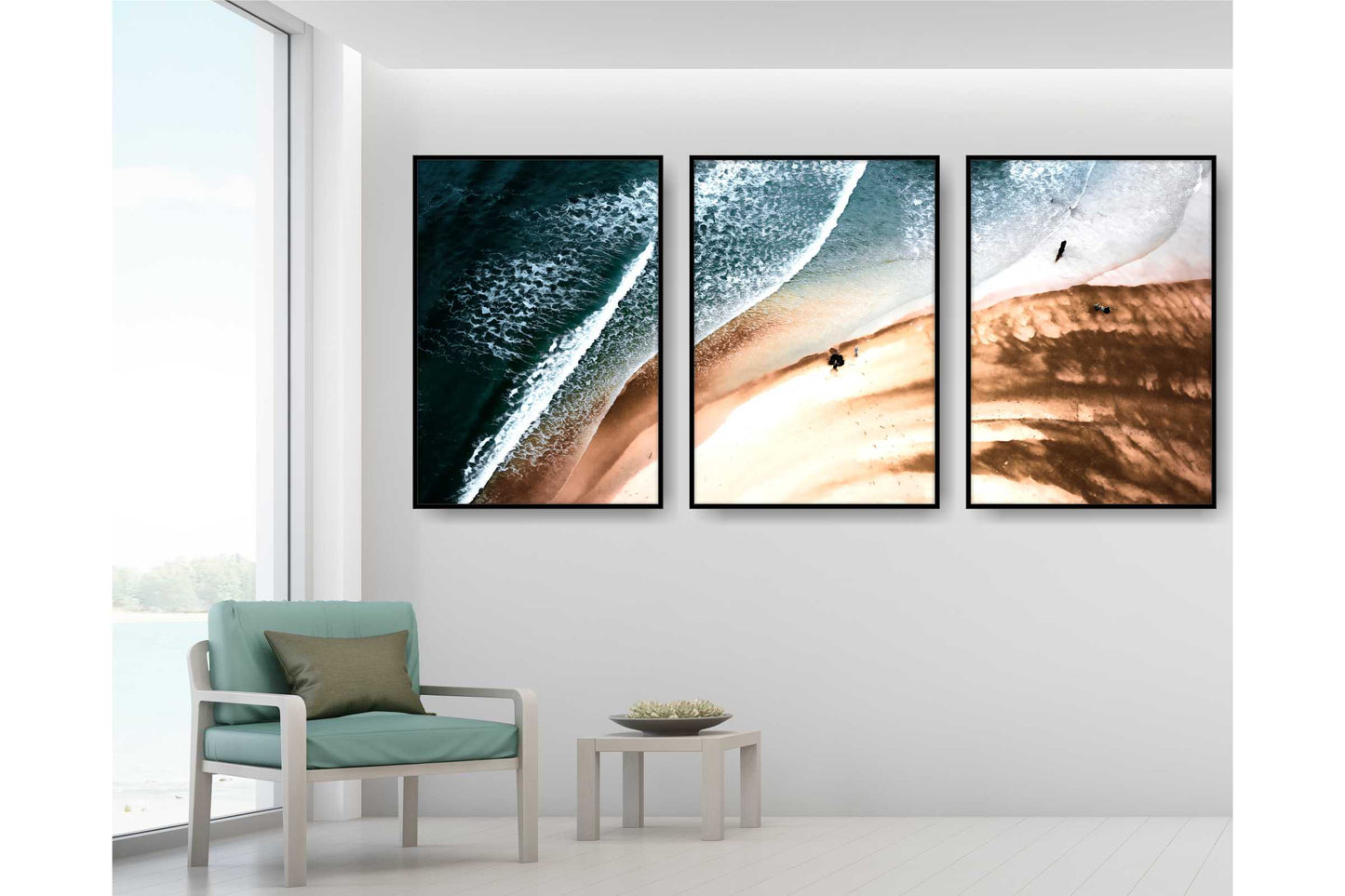 Set of 3 prints. Beach Ocean Wall Art. Watercolor Beach Prints.  Ocean Prints. Size A4. #0103