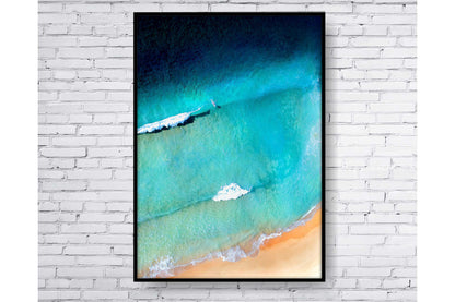 Beach Ocean Wall Art. Beach Prints. Artistic Watercolour beach print. Tropical Ocean Prints. Size A4. #0165