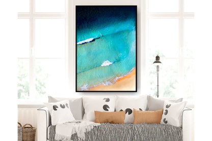 Beach Ocean Wall Art. Beach Prints. Artistic Watercolour beach print. Tropical Ocean Prints. Size A4. #0165