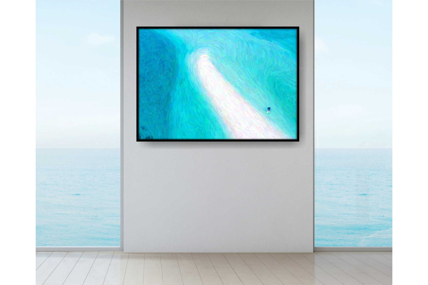 Beach Ocean Wall Art. Beach Prints. Artistic Watercolour beach print. Tropical Ocean Prints. Size A4. #0176