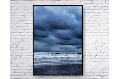 Set of 3 prints. Beach Ocean Wall Art. Watercolor Beach Prints. Stormy ocean. Size A4. #0221