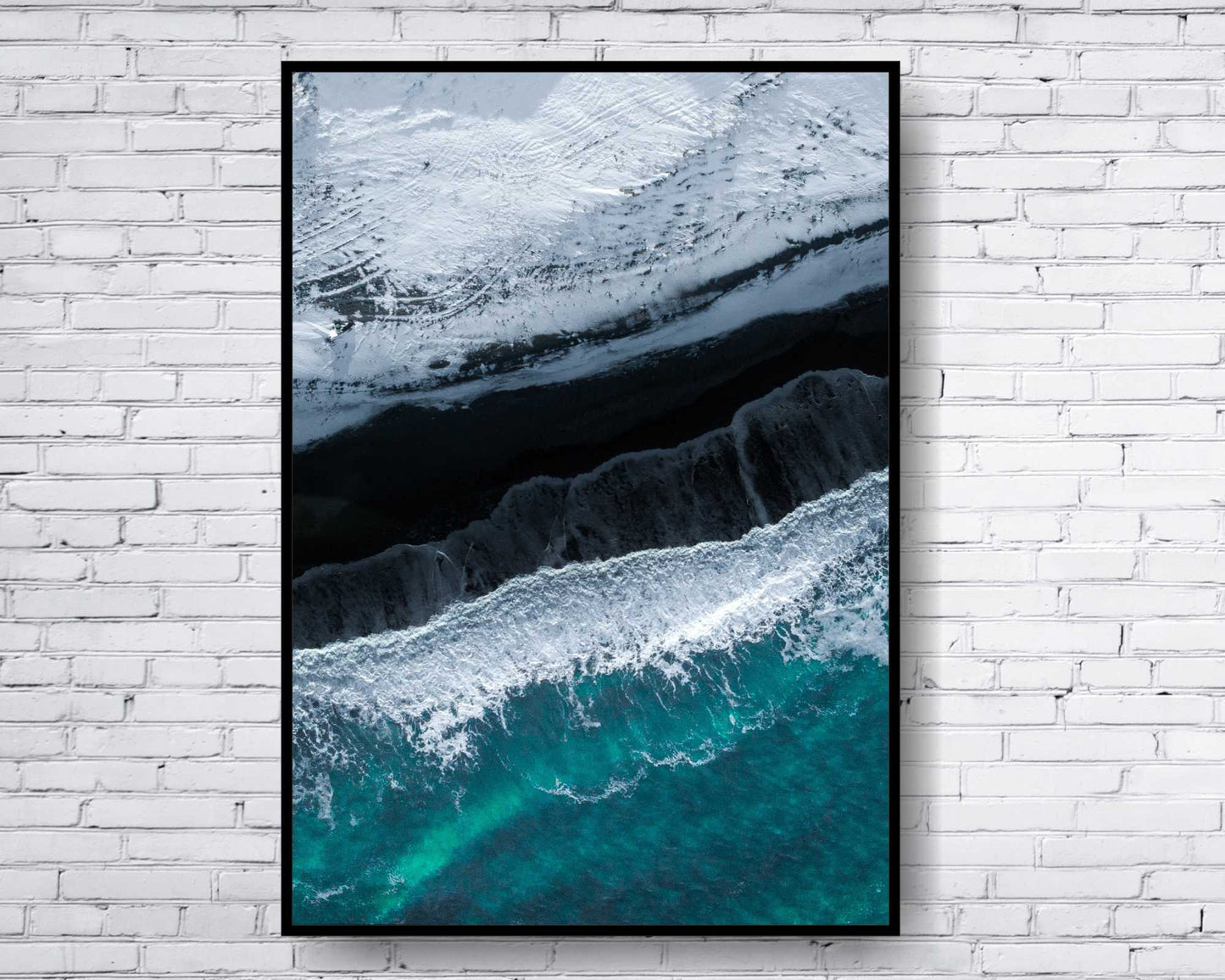 Set of 3 prints. Beach Ocean Wall Art. Watercolor Beach Prints. Big waves crushing on the beach. Size A4. #0224