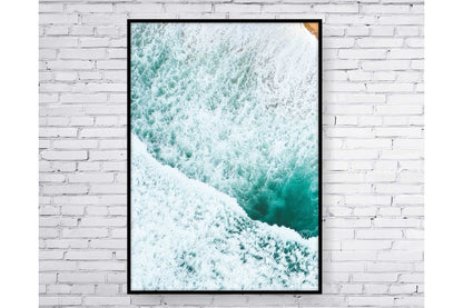 Set of 3 prints. Beach Ocean Wall Art. Watercolor Beach Prints. Waves splashing the sandy beach. Size A4. #0230