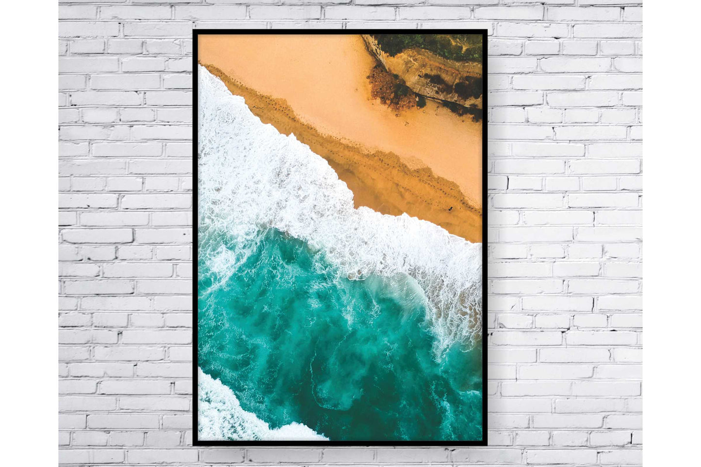 Set of 3 prints. Beach Ocean Wall Art. Watercolor Beach Prints. Waves splashing the sandy beach. Size A4. #0230