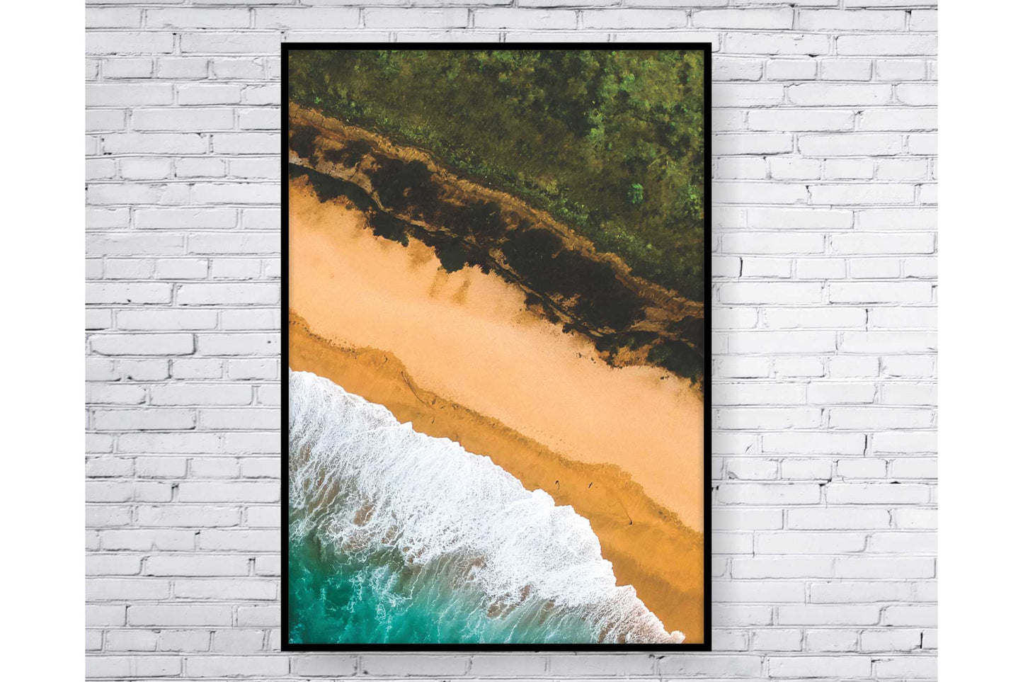 Set of 3 prints. Beach Ocean Wall Art. Watercolor Beach Prints. Waves splashing the sandy beach. Size A4. #0230