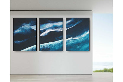 Set of 3 prints. Beach Ocean Wall Art. Watercolor Ocean Waves Prints. Size A4. #0247