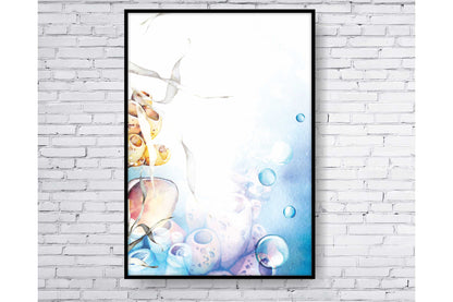 Set of 2 prints A4 size. Beach Ocean Wall Art. Watercolour underwater Ocean Prints. #0274