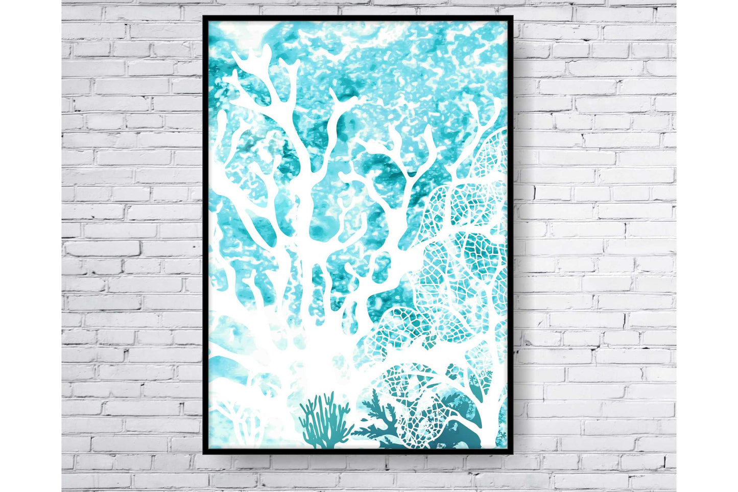 Set of 2 prints A4 Size. Beach Ocean Wall Art. Watercolour coral Prints.  #0275