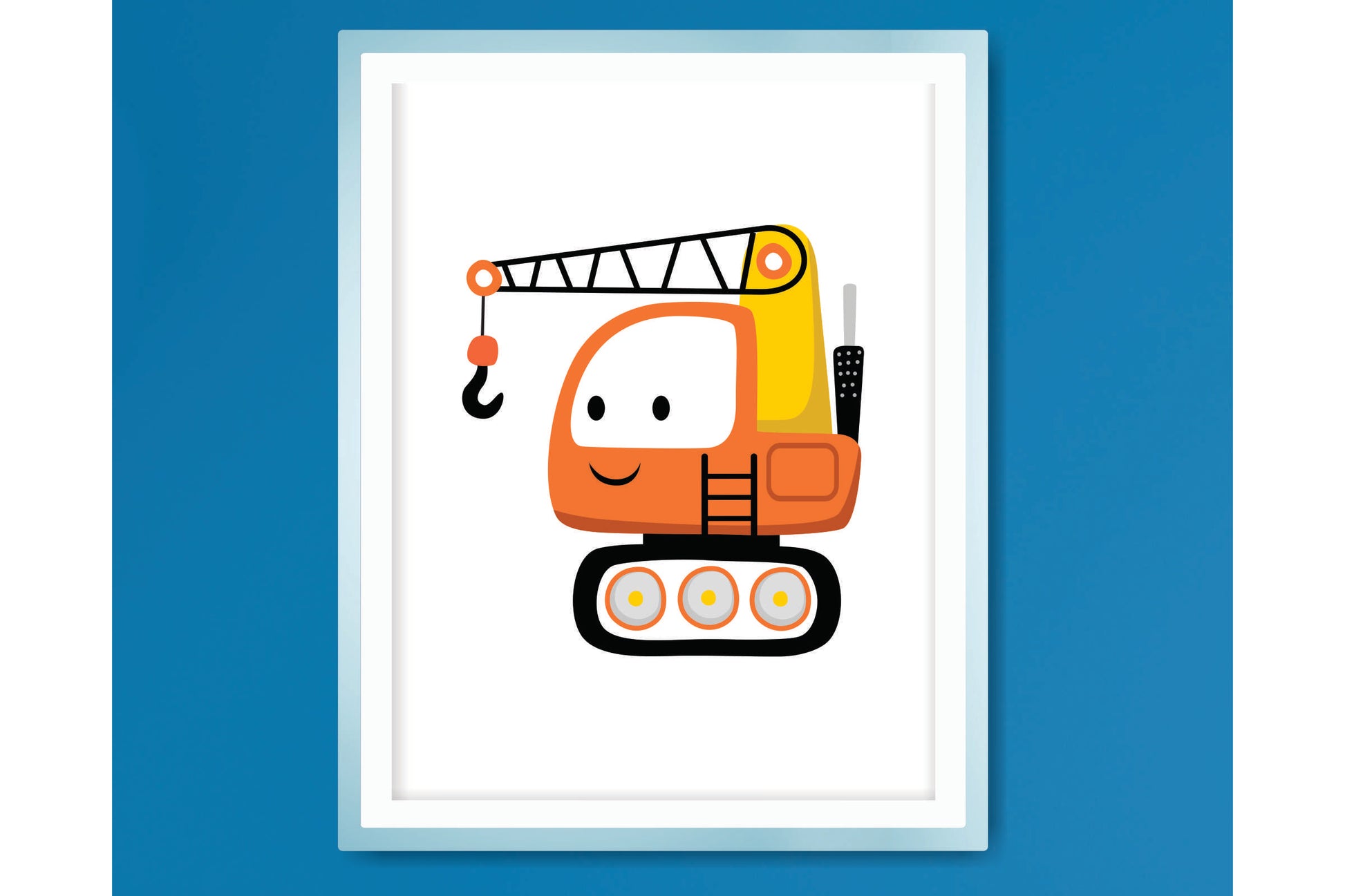 Wall Art Print for Boys Room. Heavy Construction Vehicles.