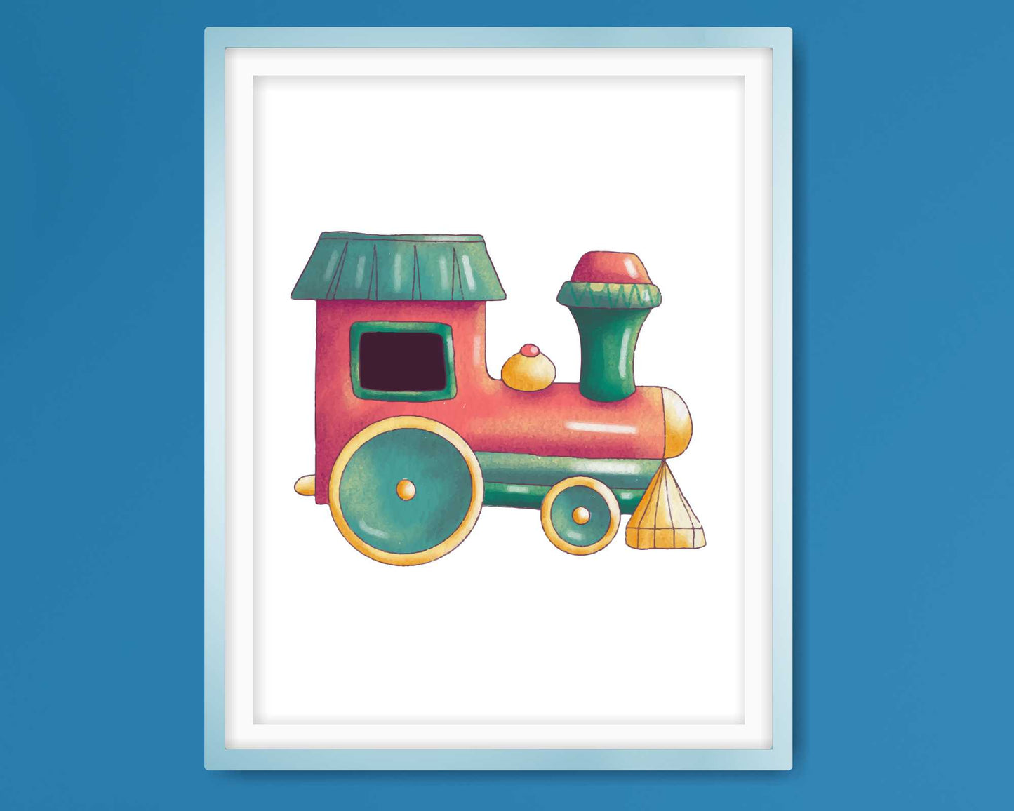 Wall Art Print for Boys Room. colourfful Vintage Toys.