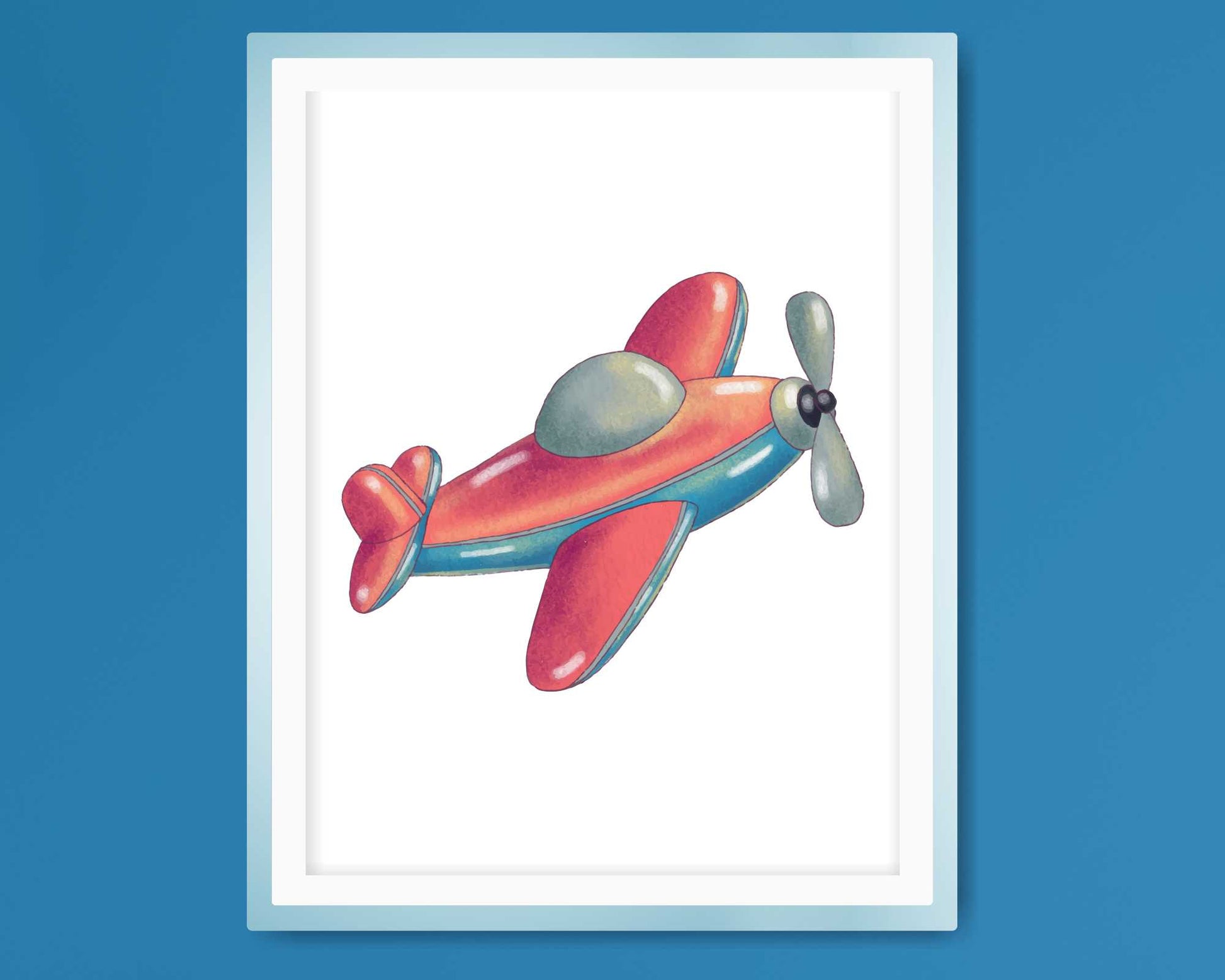 Wall Art Print for Boys Room. colourfful Vintage Toys.