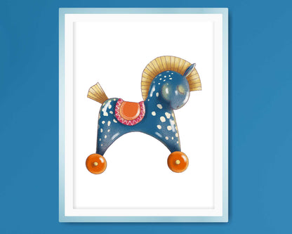 Wall Art Print for Boys Room. colourfful Vintage Toys.