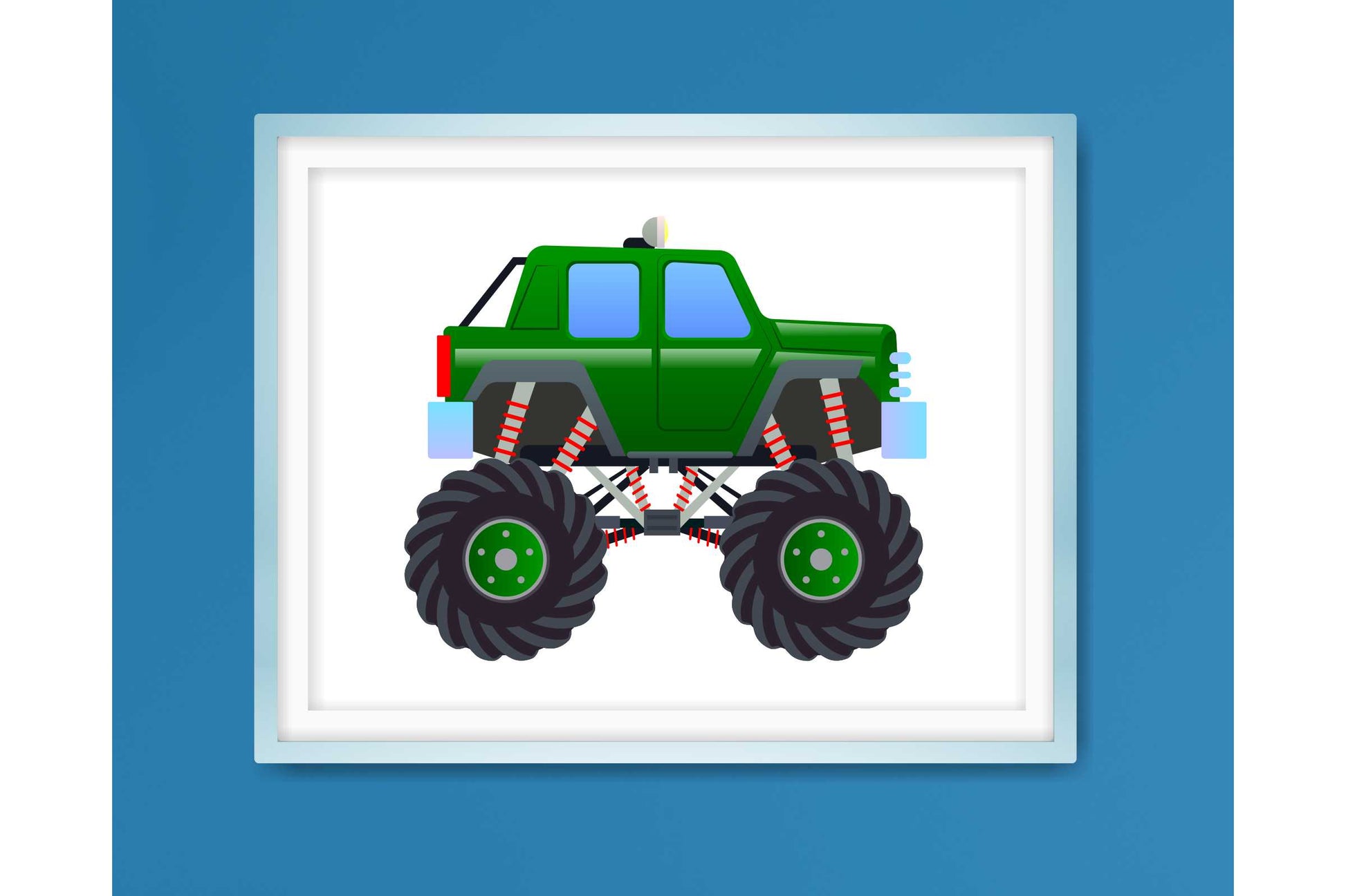 Wall Art Print for Boys Room Monster Trucks