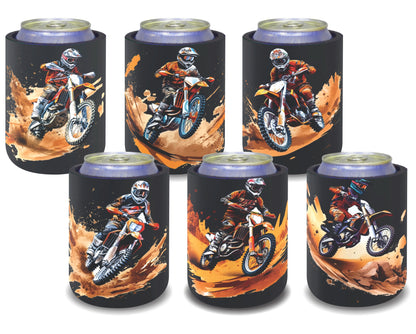 Stubby Holders for home. Set of 6. Full colour stubby holders. Motorcross bikes. 