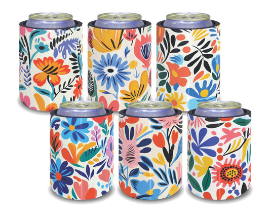 Stubby Holders for home. Set of 6. Full colour stubby holders. Floral design. #208