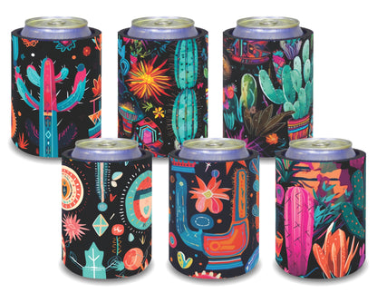 Stubby Holders for home. Set of 6. Full colour stubby holders. Cactus designs. #038