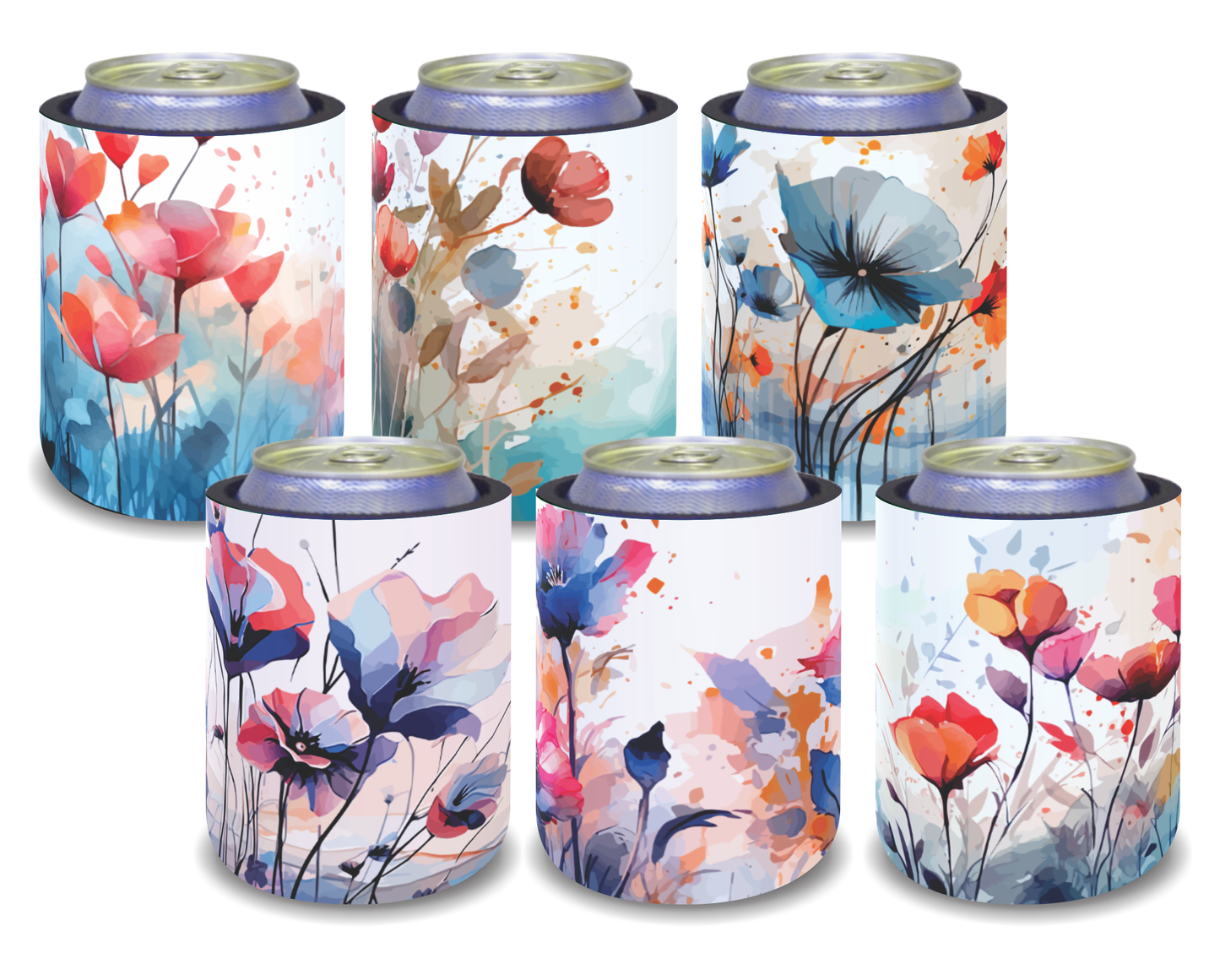 Stubby Holders for home. Set of 2. Full colour stubby holders. Floral design. #095