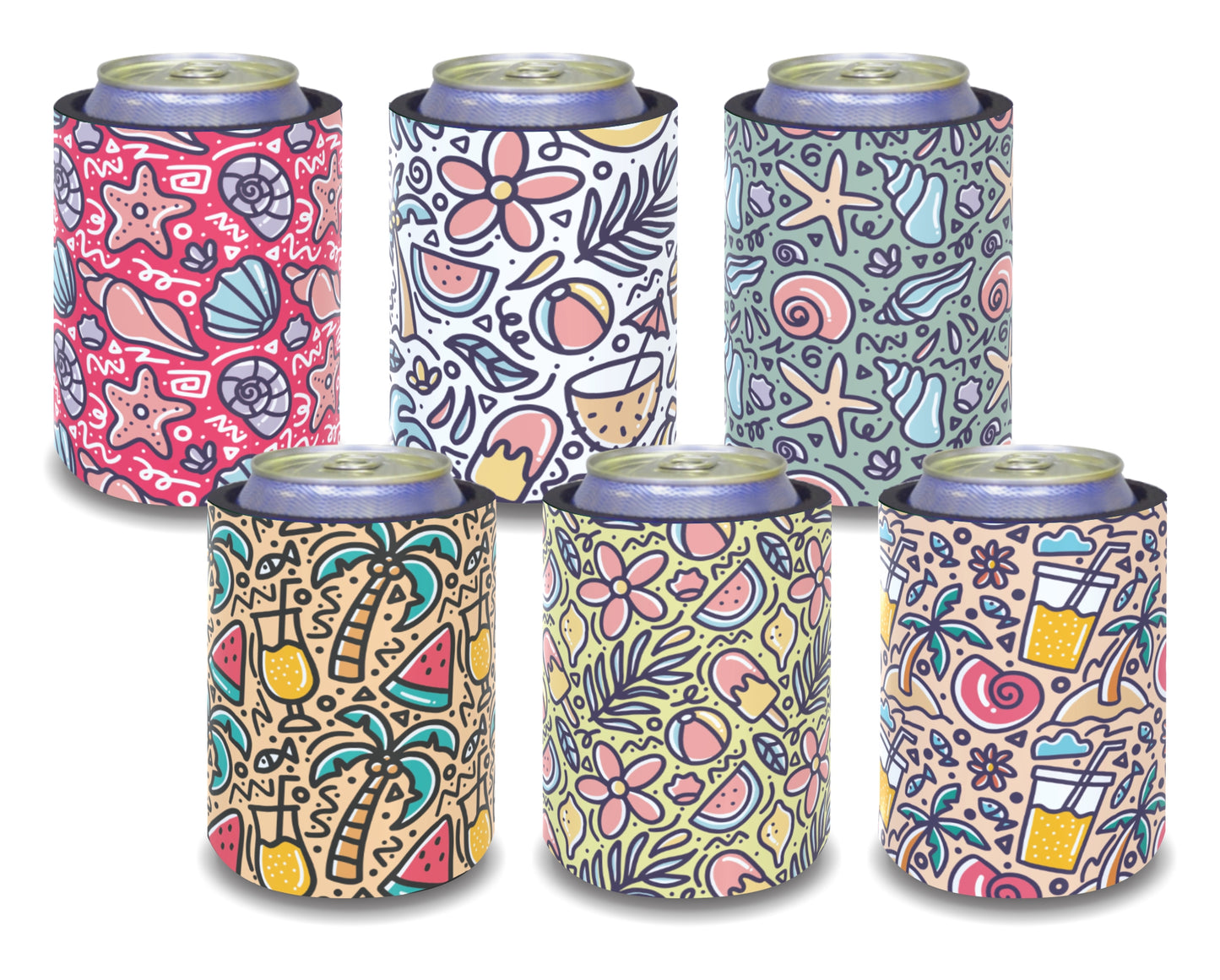 Stubby Holders for home. Set of 6. Full colour stubby holders. #009