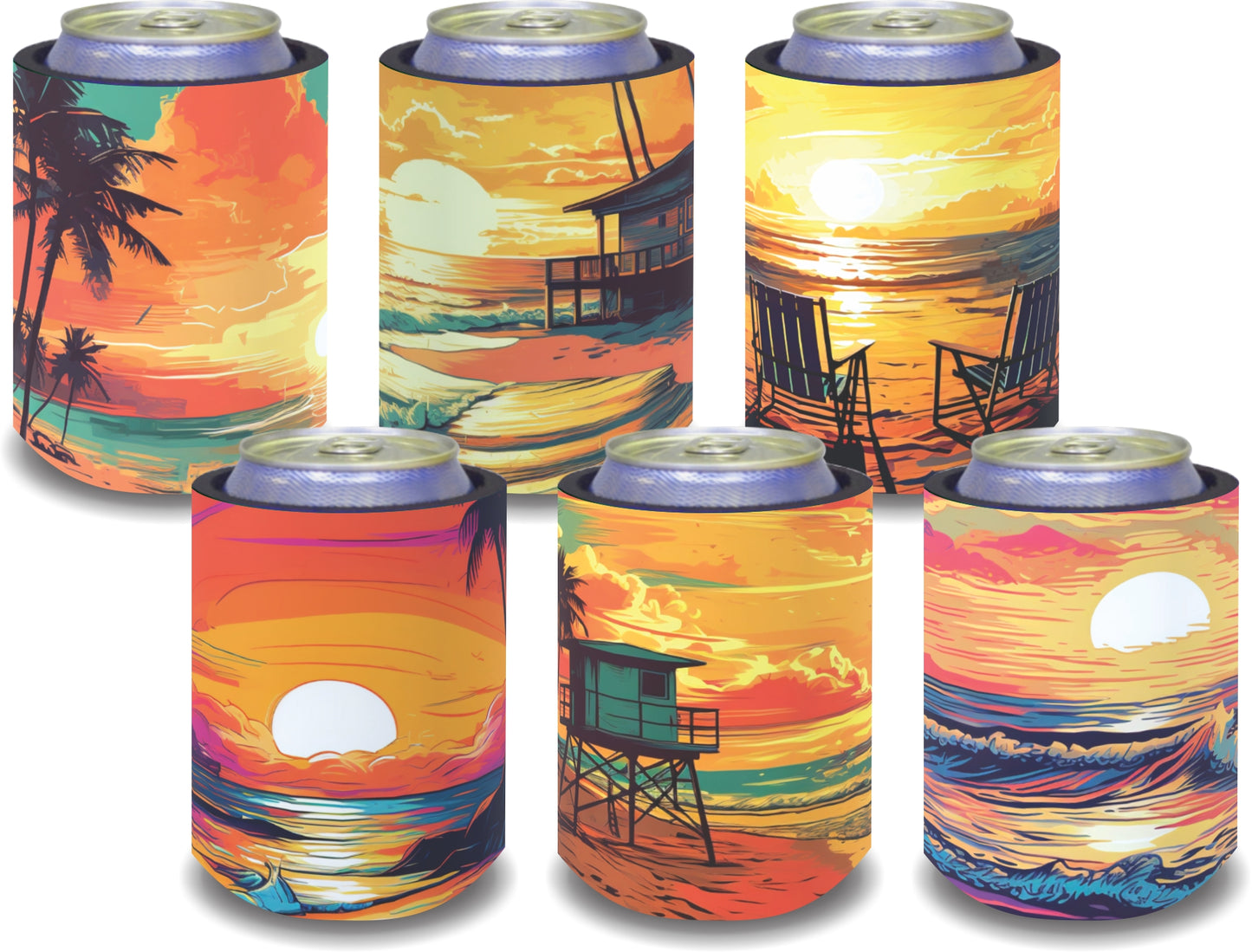 Stubby Holders for home. Set of 6. Full colour stubby holders. #028