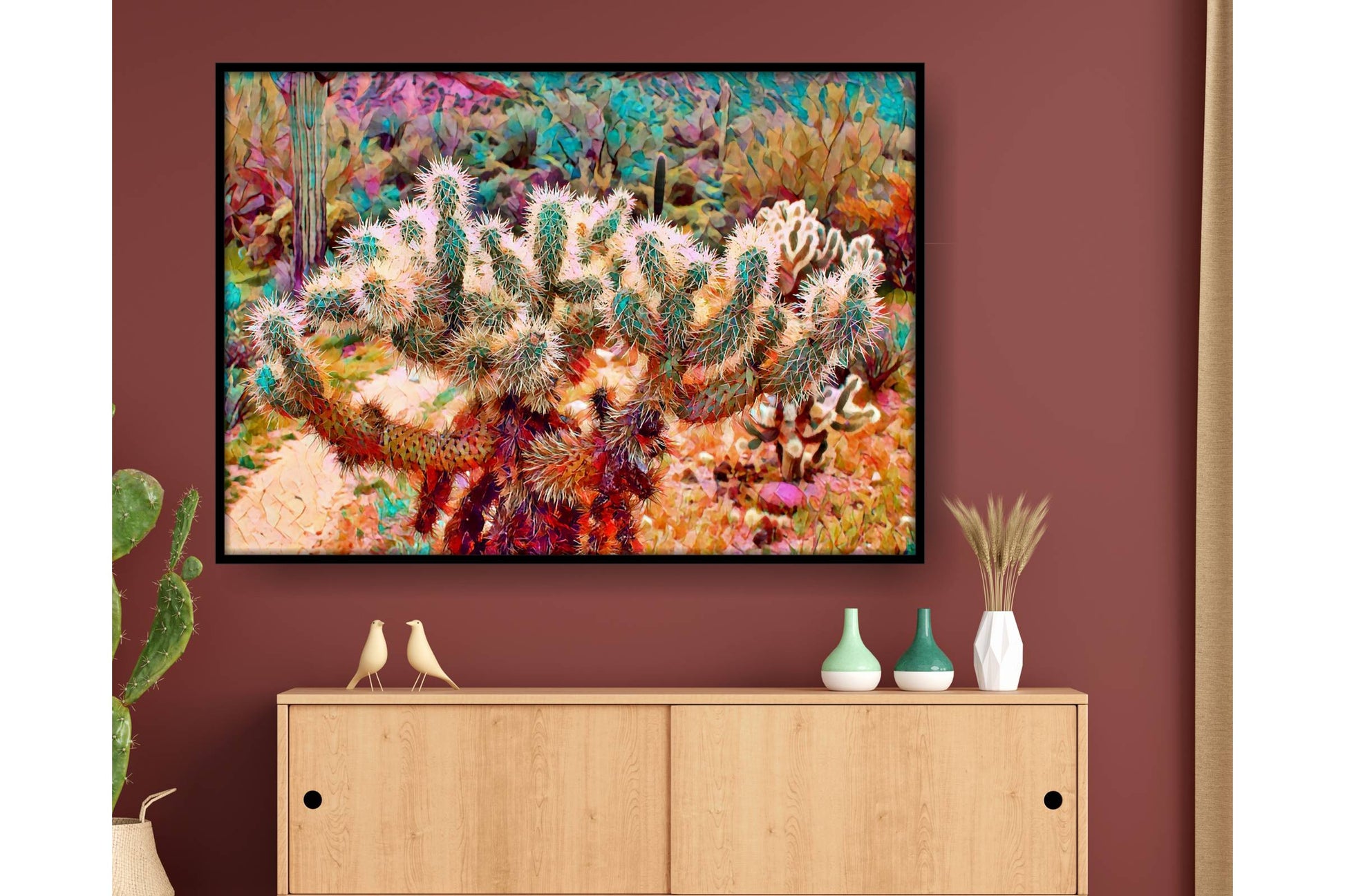 Floral and tropical floral wall art prints. Cactus.