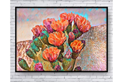 Floral and tropical floral wall art prints. Cactus.