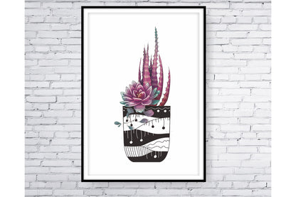 Tropical leavs print. Cactus. 