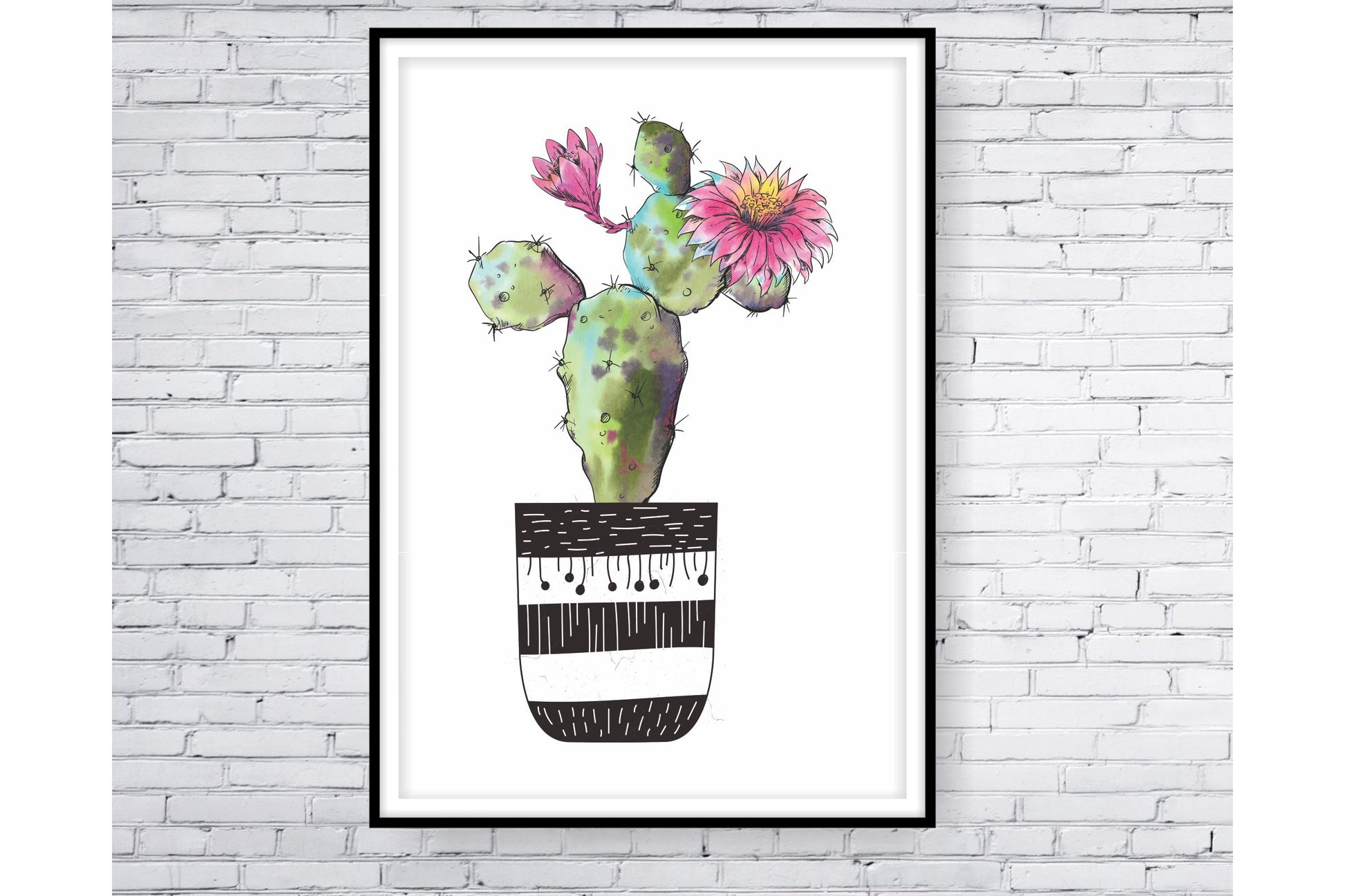 Tropical leavs print. Cactus. 