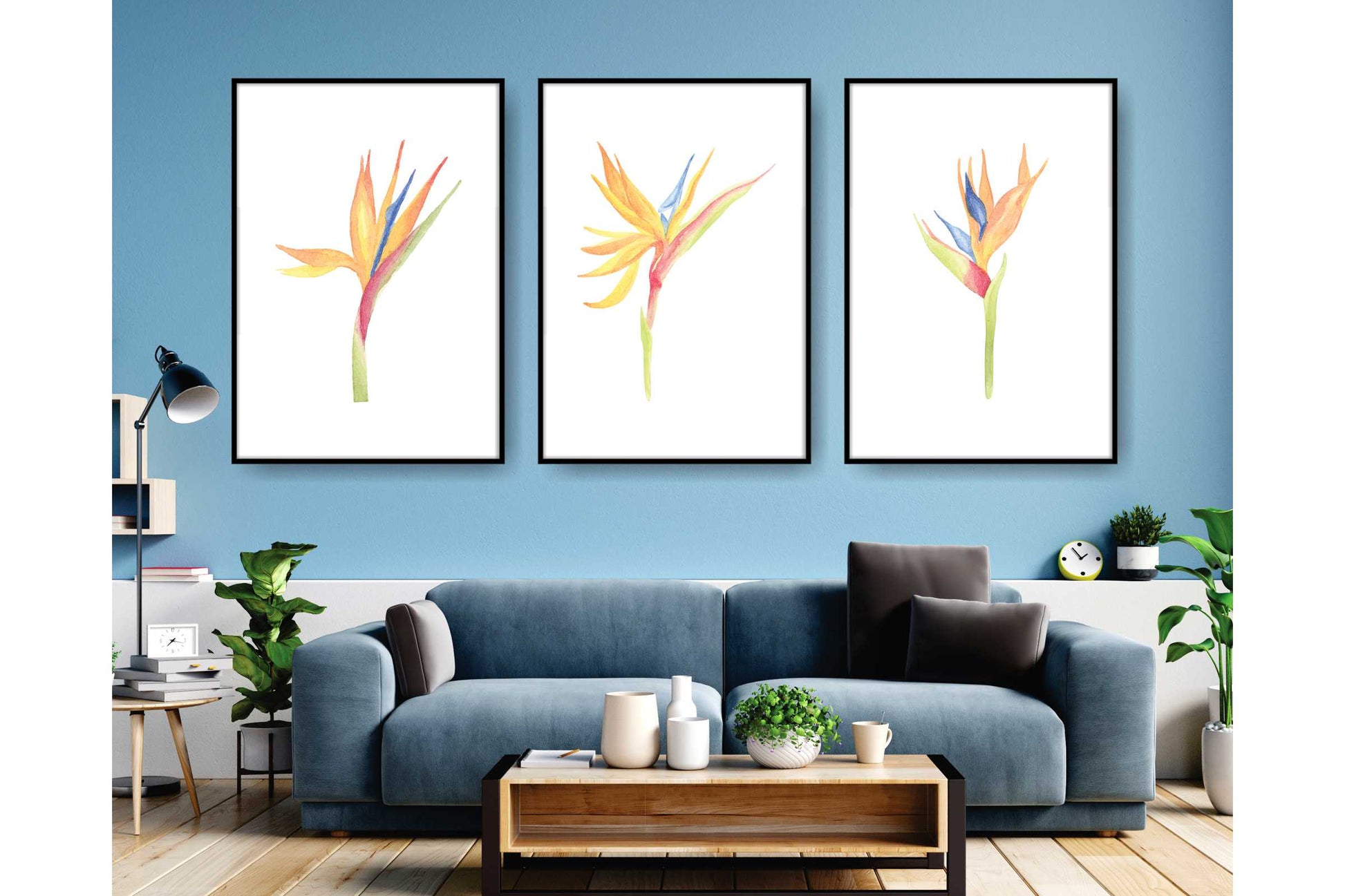 loral and tropical floral wall art. Watercolour Floral and tropical floral prints.