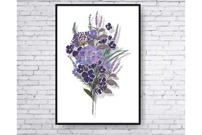 loral and tropical floral wall art. Watercolour Floral and tropical floral prints.