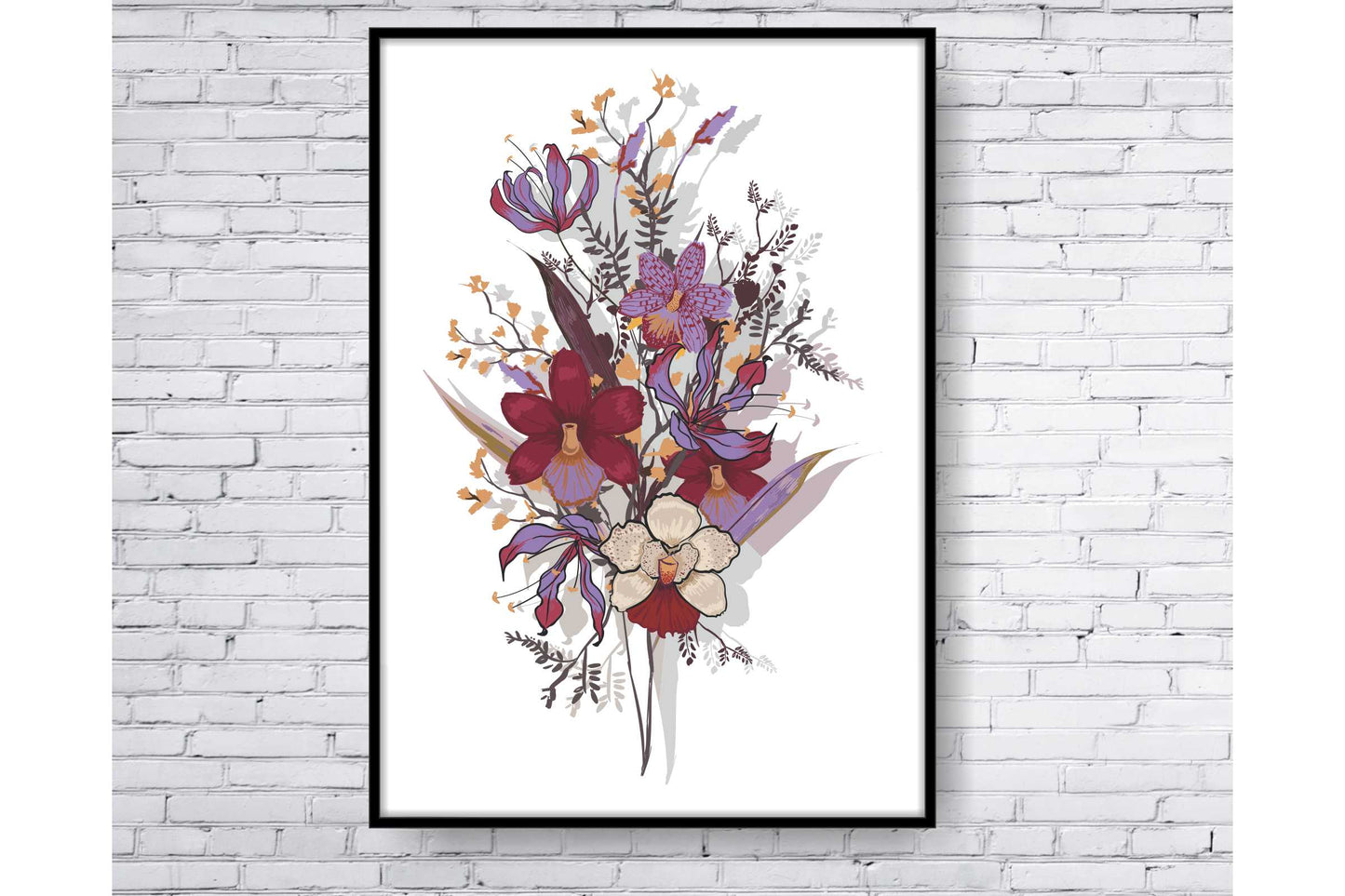 loral and tropical floral wall art. Watercolour Floral and tropical floral prints.