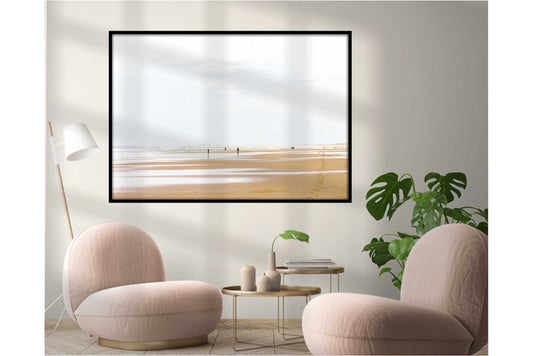 Pastel Colours Wall Art. Pastel Print. Neutral Wall Decor Poster Print. Serene beach scene. A4 Size.#001