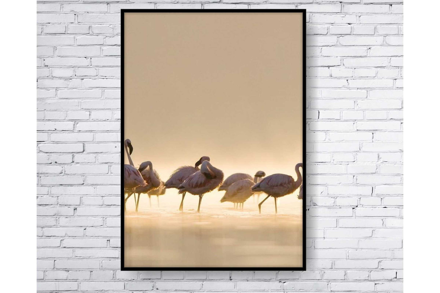 Pastel Sandy Colours Wall Art. Coastal scene. Flamingos on the sandy beach.Serene beach scene. Set of 3 prints. A4 Size. #008